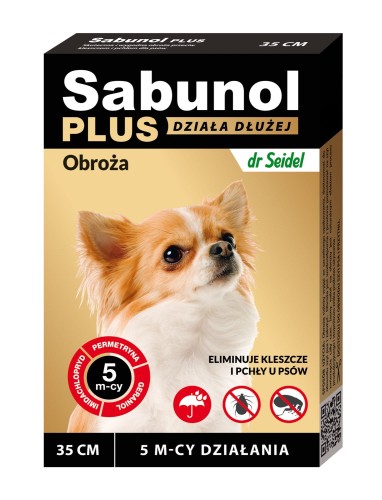 dr Seidel - Sabunol Plus - obroża przeciw kleszczom i pchłom, 5 miesięcy działania - 35 cm