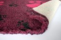 Dry Bed, typ A+, - legowisko, suche posłanie dla szczeniaków i zwierząt dorosłych - wiśniowe w różowe i czarne łapki, 150x100cm 