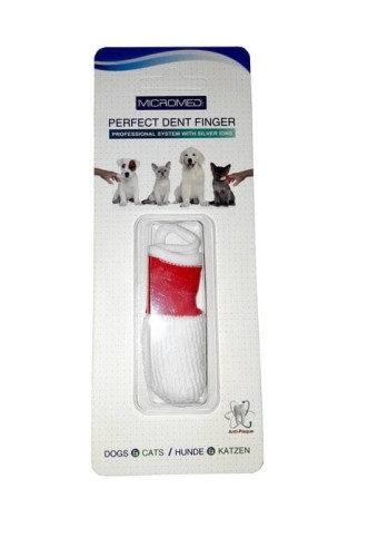 Micromed - Dogs & Cats Finger - czyścik do zębów dla psa i kota z jonami srebra, blister