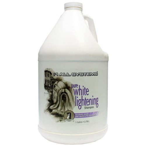 1 All Systems - Pure White Lightening Shampoo - szampon wybielający dla sierści o jasnym umaszczeniu, 3,78 l