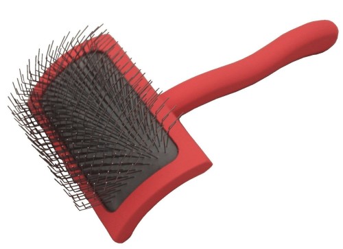 Chris Christensen - Big G Medium Slicker Brush - średnia szczotka pudlówka, gęste igły, koral