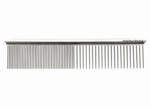 Show Tech - Pro Combi Comb - grzebień metalowy, rozstaw zębów pół na pół, dł. 11,5 cm