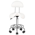 Hocker groomerski 6001 rodeo z oparciem, biały