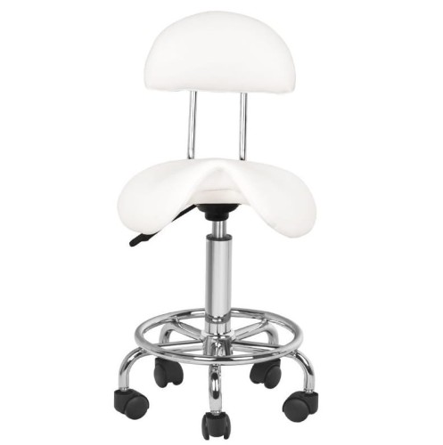 Hocker groomerski 6001 rodeo z oparciem, biały