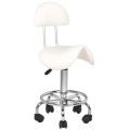 Hocker groomerski 6001 rodeo z oparciem, biały