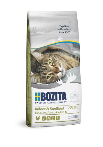 Bozita Indoor & Sterilised Chicken - karma dla kotów sterylizowanych i żyjących wewnątrz z kurczakiem, 2kg