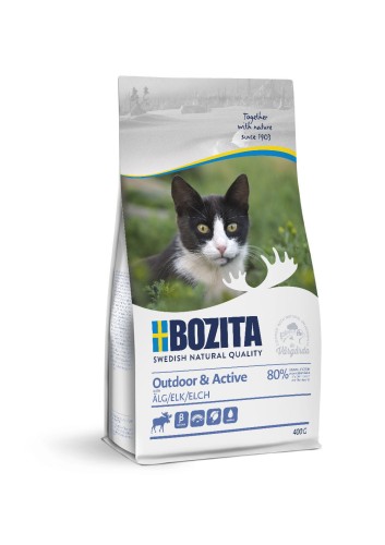 Bozita Outdoor & Active Elk - karma dla kotów wychodzących i aktywnych, 400g