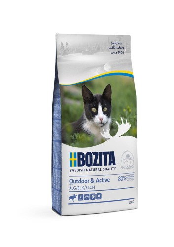 Bozita Outdoor & Active Elk - karma dla kotów wychodzących i aktywnych, 10kg