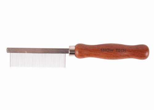 Show Tech - Rosewood Handle Comb - metalowy grzebień z drewnianą rączką, rozstaw co 2 mm, dł. igieł 2,2 cm