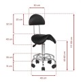 Hocker groomerski 6001 rodeo z oparciem, czarny