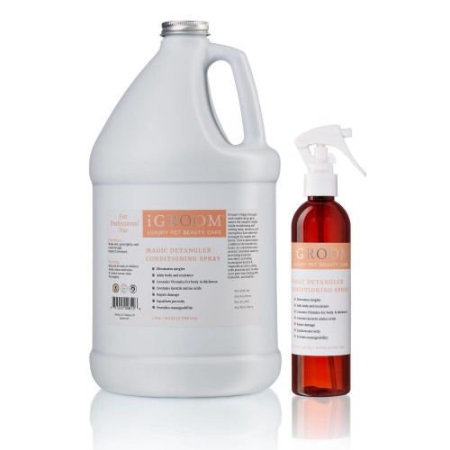 iGroom - Magic Detangler Conditioning Spray - odżywczy spray na kołtuny, ułatwiający rozczesywanie, 3,8l