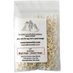 Lainee - gumki lateksowe białe - small latex band, light weight - małe, cienkie,  ok. 350 szt.