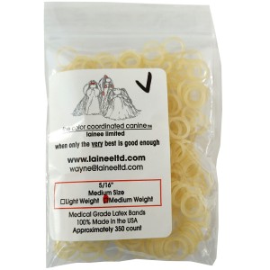 Lainee - gumki lateksowe bezbarwne - medium latex band, medium weight - średnie, średnia grubość, ok. 350 szt.