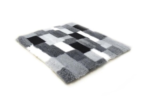 Dry Bed, typ A+, - legowisko, suche posłanie dla szczeniaków i zwierząt dorosłych - czarno-szary patchwork