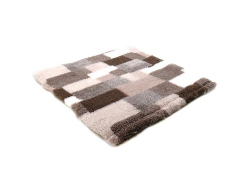 Dry Bed, typ A+, - legowisko, suche posłanie dla szczeniaków i zwierząt dorosłych - brązowo-kremowy patchwork