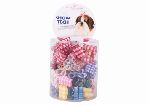 Show Tech - Fancy Tartan - kokardki podwójne w kratkę, mix kolorów, 36 szt.