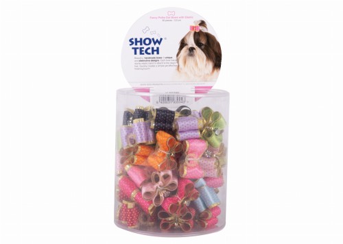 Show Tech - Fancy Polka Dot Bows - kokardki podwójne w kropki, mix kolorów, 50 szt.