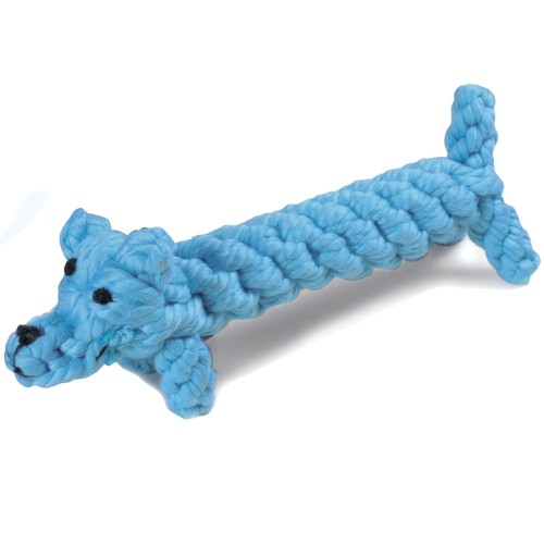 Record - Cotton Friends Cane - gryzak /  zabawka dla zwierząt, niebieski pies, dł. 20 cm