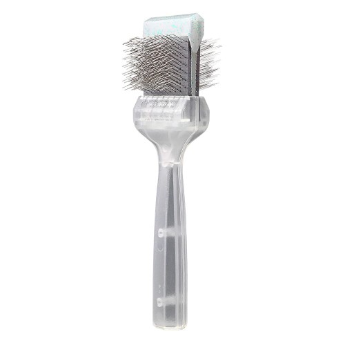 ActiVet - Diamond Daily Care Brush Soft  Green - mała, miękka, dwustronna szczotka z dwoma rodzajami igieł, szerokość 4,5 cm