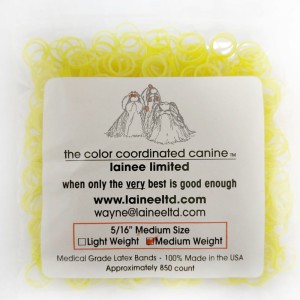 Lainee - gumki lateksowe żółte neonowe Hot Yellow Neon - medium latex band, medium weight - średnie, średnia grubość, ok. 850 szt.