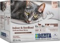 Bozita Indoor & Sterilised - karma dla kotów, kawałeczki w sosie z kurczakiem i indykiem oraz reniferem, saszetka 85 g , opakowanie zbiorcze 12 szt.