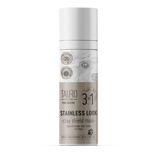 Tauro Pro Line - Pure Nature, Stainless Look 3 in 1, Clay Shield Mask - maska z glinki dla psów do usuwania przebarwień wokół oczu i pyszczka, 50 ml