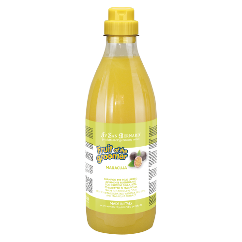 Iv San Bernard - Fruit of the Groomer, Maracuja Shampoo - odżywczy szampon proteinowy z marakują dla długiej sierści, 1l 