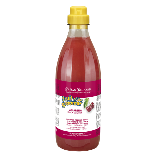 Iv San Bernard - Fruit of the Groomer, Black Cherry Shampoo - szampon dla krótkiej sierści z proteinami jedwabiu i wiśnią, 1l