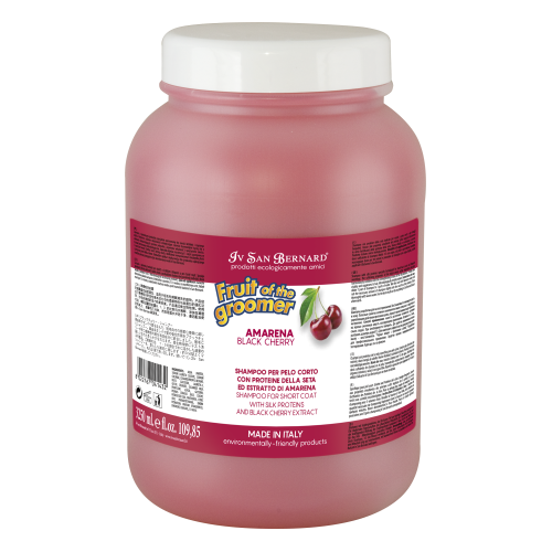 Iv San Bernard - Fruit of the Groomer, Black Cherry Shampoo - szampon dla krótkiej sierści z proteinami jedwabiu i wiśnią, 3,25l
