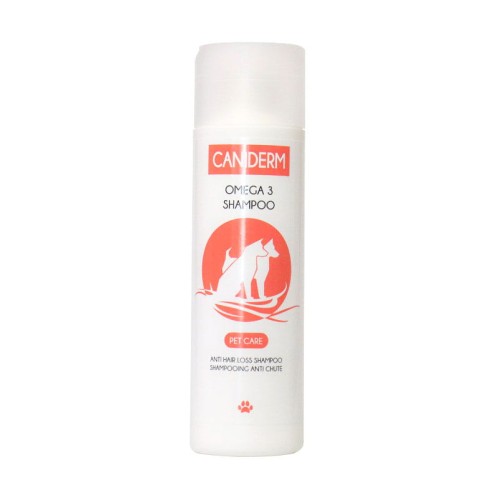 Caniderm - Omega 3 Shampoo - szampon wzmacniający i ograniczający wypadanie włosów dla psów i kotów, 220 ml