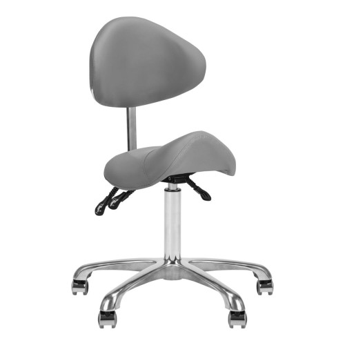 Hocker, krzesło groomerskie z oparciem, model 1004 Giovanni - szary