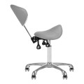Hocker, krzesło groomerskie z oparciem, model 1004 Giovanni - szary