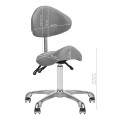 Hocker, krzesło groomerskie z oparciem, model 1004 Giovanni - szary