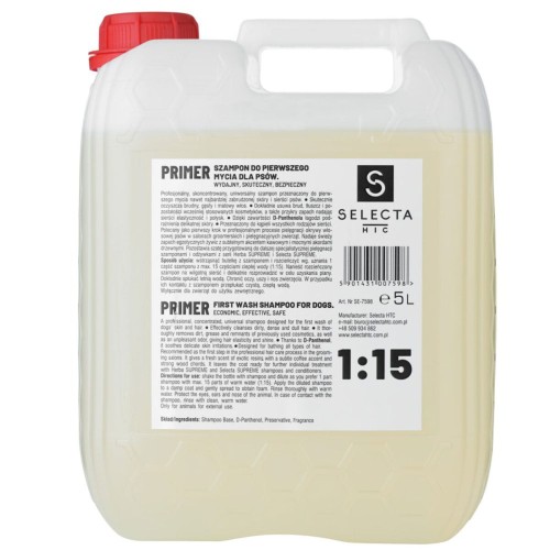 Selecta HTC - Primer - koncentrat szamponu do pierwszego mycia dla psów 1:15, 5l