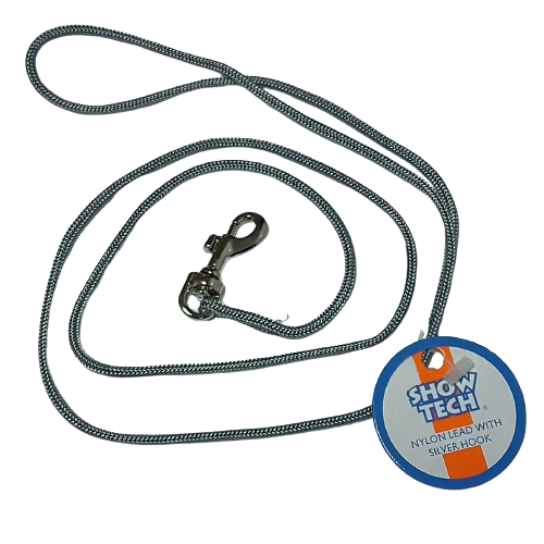 Show Tech - szara ringówka ze srebrnym karabińczykiem, szer. 3 mm