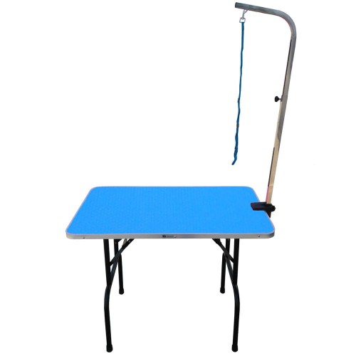 4Paws - stół trymerski z jednostronnym wysięgnikiem w komplecie, niebieski blat 95x55 cm