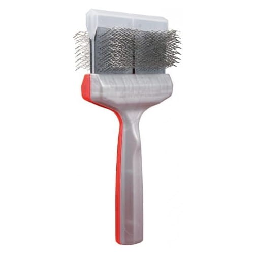 ActiVet - szczotka Pro Mega Duo Plus Undercoater, czerwono-srebrna - 9 cm
