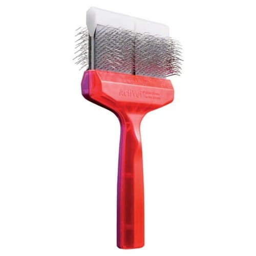 ActiVet - szczotka Pro Mega Duo Plus Tuffzappercoater, czerwono-fioletowa - 9 cm