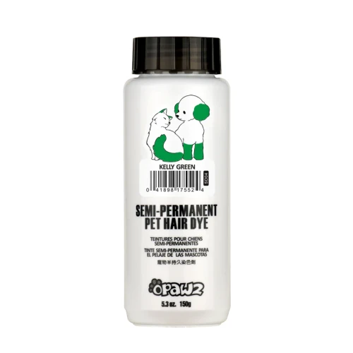 Opawz - Semi-Permanent Pet Hair Dye, kelly green - półtrwała, zielona farba do sierści zwierząt domowych, 150 g