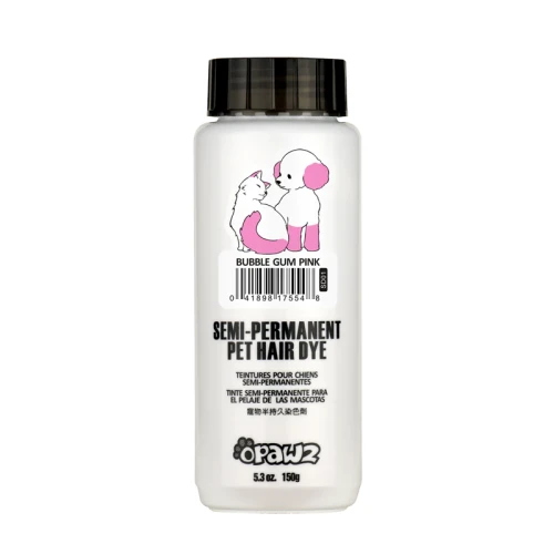 Opawz - Semi-Permanent Pet Hair Dye, bubble gum pink - półtrwała, jasnoróżowa farba do sierści zwierząt domowych, 150 g
