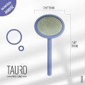 Tauro Pro Line - miękka, owalna szczotka pudlówka z drewnianą rączką, kolor fioletowy