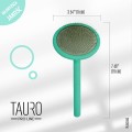 Tauro Pro Line - miękka, owalna szczotka pudlówka z drewnianą rączką, kolor miętowy