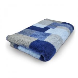 Dry Bed, typ A+, - legowisko, suche posłanie dla szczeniaków i zwierząt dorosłych - niebiesko-szary patchwork
