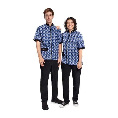 Artero - Miami Blue Smock - bluza groomerska niebieska we wzory