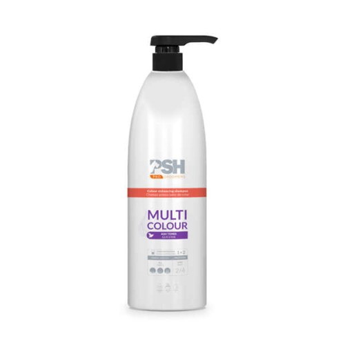 PSH - Multi Colour, Colour Enhancing Shampoo - szampon wzmacniający biały kolor sierści, eliminuje zażółcenia, 1l