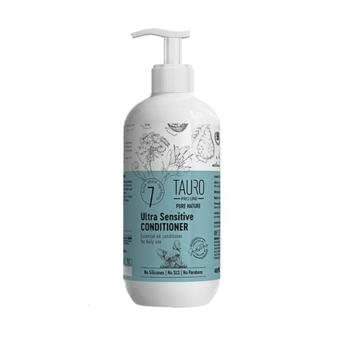 Tauro Pro Line, Pure Nature - Ultra Sensitive Conditioner - ultra delikatna odżywka z dodatkiem olejków eterycznych dla wrażliwej skóry, 400 ml