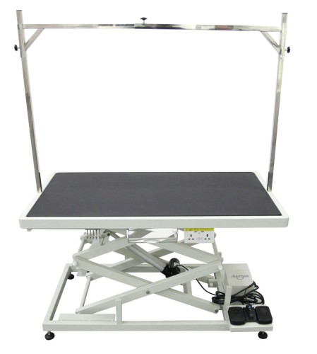 Shernbao - stół z podnośnikiem elektrycznym i gniazdem zasilającym oraz portem USB, czarny blat 125x65 cm, regulacja wys. 33-116 cm