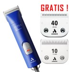 Andis - AGCB Super 2 Brushless - profesjonalna, dwubiegowa maszynka z silnikiem bezszczotkowym i ostrzem ceramicznym nr 10, kolor niebieski + ostrze UltraEdge  nr 40