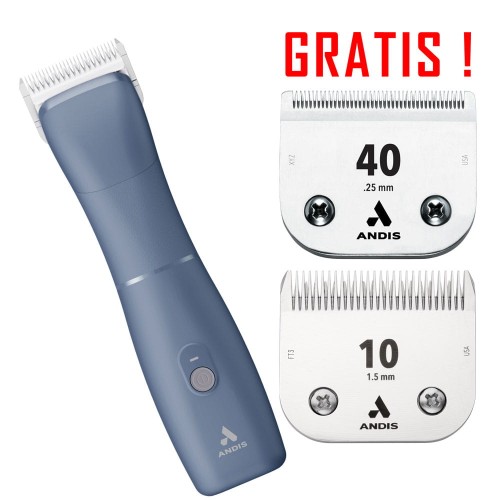 Andis - eMERGE Clipper Cordless - maszynka bezprzewodowo-sieciowa z ostrzem CeramicEdge nr 10 (1,5 mm), kolor niebieski + ostrze UltraEdge nr 40 (0,25 mm) gratis