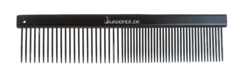 Groomer.DK - Teflon Comb L - grzebień antystatyczny pokryty teflonem, rozstaw zębów pół na pół, dł. 17,5 cm
